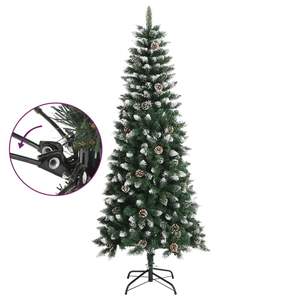 Albero di Natale in PVC e Acciaio Verde e Bianco di 1,8 Metri - Product Image 3