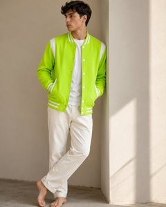 Varsity jacket with ribbed comfort and classic <b>athletic</b> styling designed for versatile wear across changing casual fashion OEM - Product Image 5