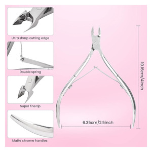 Coupe-cuticules pour la beauté des ongles avec logo personnalisé, en acier inoxydable, pour manucure. - Product Image 3