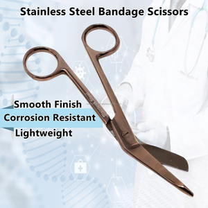 <b>Left</b> <b>Handed</b> 5.5" Manual Stainless Steel Bandage <b>Scissors</b> Trauma Shears Surgical Instruments CE Certified Durable Hospital Use - Product Image 2