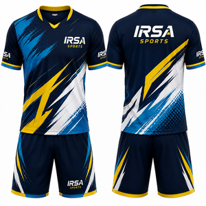 IRSA SPORTS Men's Sublimated Pickleball Jersey Set V-Neck Short Sleeve Moisture Wicking <b>Athletic</b> Uniforms - Product Image 1