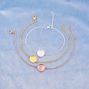 Pulsera de Cadena con Bisel en Blanco de Plata 925 Maciza y Oro de 18k de 10mm, Hecha a Mano de Alta Calidad, para Joyería DIY con Resina y Recuerdos - Product Image 6