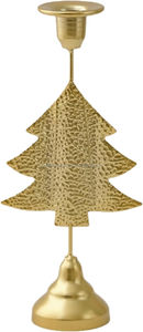 Premium Christmas Tree Taper <b>Candlestick</b> • Luxury Festive Gold Holiday Candle Holder - Product Image 6