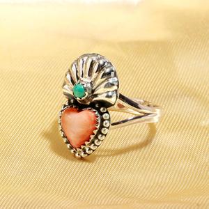 Bague en argent sterling 925 avec pierre précieuse naturelle en forme de cœur lisse en corail rouge naturel, bijoux pour femmes, vente en gros - Product Image 3