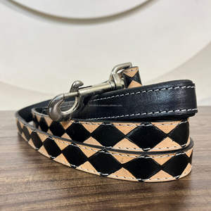 สายจูงสุนัขและแมวทำจากหนังลายตารางของมือชุด3ชิ้นออกแบบได้ตามต้องการวัสดุเป็นมิตรต่อสิ่งแวดล้อมสำหรับสุนัขเดิน - Product Image 3