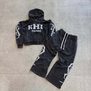 Sweat à capuche zippé pour homme, coupe ample, haute qualité, imprimé, respirant, écologique, streetwear, polaire 430g - Product Image 4