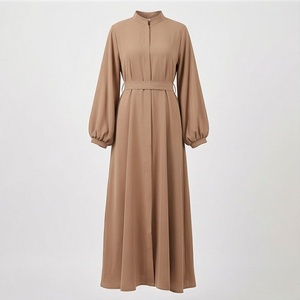 Robe Abaya décontractée faite à la main Nida, très tendance, en polyester respirant, longueur au sol, avec détail volanté, couleur personnalisable - Product Image 1