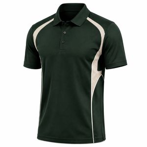 Chemise de sport décontractée pour homme en jersey tricoté à manches courtes, motif uni gris et noir, respirante, en polyester/coton - Product Image 2