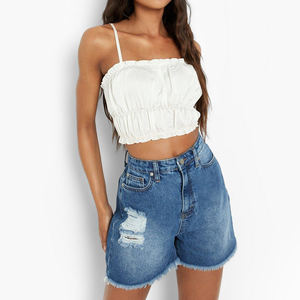 Shorts de Mezclilla para Mujer, Diseño Moderno, Secado Rápido, Material de Algodón, Corte Corto, Cintura Media, Ligeros - Product Image 6