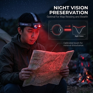 800Lumens Hybrid Power <b>LED</b> Pocket Torch <b>Light</b> New Outdoor Portable Waterproof Camping Headlamp IP65 Diving Hiking Headlamp - Product Image 4