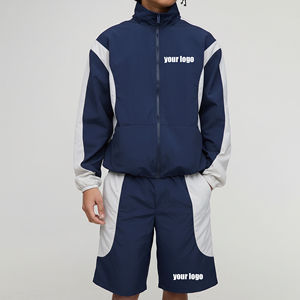 Conjunto de Pantalones Cortos de Nailon 100% Hechos a Medida, Novedad 2026, Traje Deportivo Ligero de Dos Piezas con Chaqueta Cortavientos de Poliéster para Hombre - Product Image 4