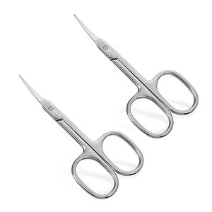 Ciseaux à cuticules professionnels incurvés en acier inoxydable avec lames affûtées pour droitiers, pour manucure, soin des ongles et coupe des cuticules - Product Image 1