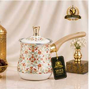 Vintage Hammered Copper <b>Turkish</b> Coffee Pot Hand Engraved Cezve Ibrik Long Handle Greek Arabic Coffee Maker Teaware - Product Image 2