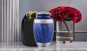 Exclusive Adult Aluminum Cremation <b>Keepsake</b> Urn Funeral Memorial <b>Ash</b> Storage Holder With Premium Decorative Texture - Product Image 5