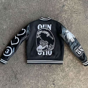 Veste universitaire tendance à impression en relief, prix usine, meilleure vente, nouvel article, veste de baseball brodée - Product Image 2