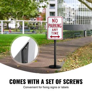 Supporto Portatile per Segnaletica Stradale in Ghisa da 4 Piedi con Base in Plastica Rigida Rinforzata e Ruote, Supporto a U per Cartelli - Product Image 4