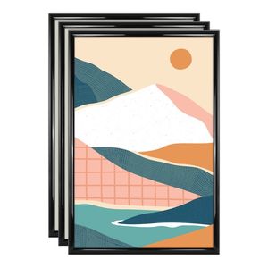 <b>Black</b> Rounded Poster <b>Frame</b> Set of 3 20x30 Inch Specialty <b>Frames</b> - Product Image 1