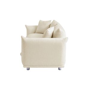 Divano a 3 posti in ciniglia oversize da 218 cm con gambe in metallo e struttura in legno massello per soggiorno, con 2 cuscini - Product Image 3