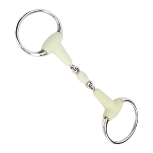 Bocado para Caballo de Acero Inoxidable con Boquilla de Goma Blanca y Anillo Grande - Product Image 6
