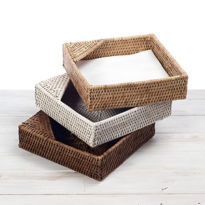 Natural rattan paper napkin holder baskets office table accessories for organizer & decoration - Product Image 5