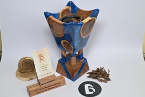 Hot Selling Bela Artisans Luxury Blue Resin Wood <b>Bakhoor</b> Arabic Incense <b>Oud</b> Handmade Mabkhara All-Season Home Decor - Product Image 3