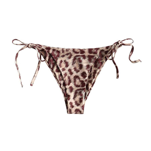 Women Leopard Print Bikini Set Triangle Top Tie Side Bottom Swimwear Fashion Beachwear <b>Stretch</b> Spandex Polyester Two Piece Set - Product Image 3