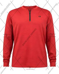 <b>Men's</b> Navy Blue Anti-Wrinkle <b>Collarless</b> Full Sleeve Zipper Casual <b>Shirt</b> Quick Dry Knitted Solid Color Polyester/Cotton Autumn XS - Product Image 3