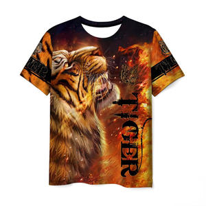 Camiseta Sólida para Hombre, Estilo Casual Urbano, Manga Corta, Transpirable, de Algodón, con Sublimación 3D, Corte Regular, Ropa Urbana - Product Image 4