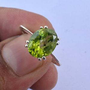 Oval Peridot <b>Ring</b> 925 Sterling Silver August Birthstone Jewelry Elegant Minimalist Gemstone <b>Ring</b> Gift For Her Luxury Gift - Product Image 2