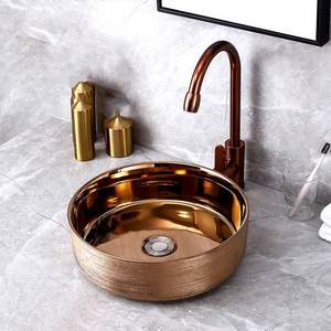 อ่างล้างจานทองแดงตีลายแบบราชวงศ์ อ่างล้างจานทองแดงแท้สไตล์ฟาร์มเฮาส์ อ่างล้างหน้าทองแดงทำมือแบบอิมพีเรียล - Product Image 6