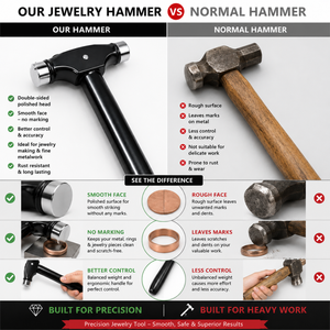 Marteau de gravure professionnel en acier inoxydable de qualité supérieure pour bijoux, or et argent, outil artisanal de travail des métaux - Product Image 6