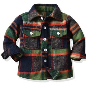 Chemises à carreaux décontractées à manches longues en coton doux pour bébés garçons, personnalisables avec impression, prix de gros - Product Image 5