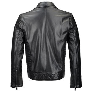 เสื้อแจ็คเก็ตหนังสีดำสำหรับผู้ชาย EDGE MOTO แฟชั่นดีไซน์โดดเด่น ผลิตด้วยมือ ระบายอากาศได้ดี แห้งเร็ว คุณภาพสูง - Product Image 2