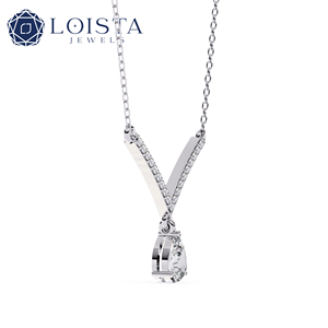 Solitaire CVD Pear Shape Lab Grown Diamond <b>Pendant</b> 14K/18K Pure <b>Solid</b> White <b>Gold</b> Necklace for Women Trendy - Product Image 2