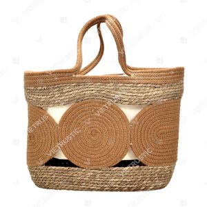 Collection de sacs fourre-tout SIERRA en pailles tissées à la main et à franges, avec fermeture éclair durable et doublure en coton - Product Image 4