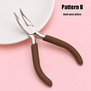 Mini Jewelry Making <b>Pliers</b> <b>Set</b> with Brown Ergonomic Handles for Wire Wrapping Beading DIY Jewelry Repair Tools - Product Image 4