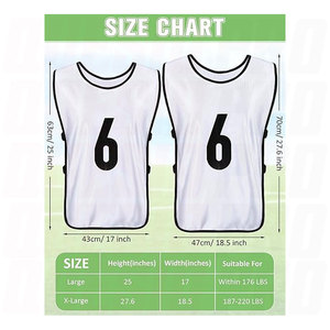 Maillots d'entraînement de football numérotés avec ceinture réglable pour jeunes et adultes - Product Image 2