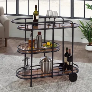 Chariot de rangement de luxe moderne en métal fait main avec construction métallique durable, design céramique écologique, style américain - Product Image 1