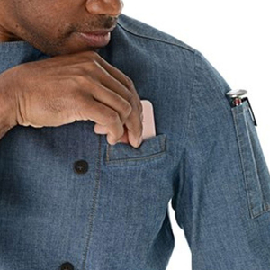 Uniforme de Chef para Restaurante, Chaqueta con Cuello y Mangas, Ropa de Trabajo de Cocina Premium para Personal de Hotel, Cafetería y Panadería, Tela Resistente - Product Image 4