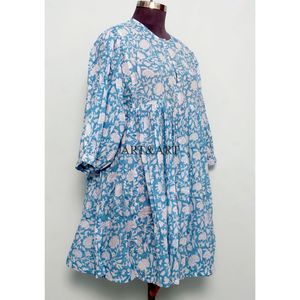 Elegante Blusa Midi de Algodón Estampada Estilo Vintage Casual para Mujer, Ligera, con Silueta en A Natural, Ideal para Verano e Invierno - Product Image 4