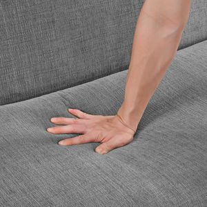 Divano Moderno a 1 Posto per Soggiorno, Rivestimento in Ciniglia Grigia con Molle Insacchettate e Gambe in Legno Massello - Product Image 5