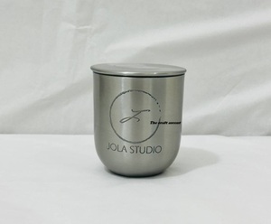 Custom Logo Luxury Brushed Stainless Steel <b>Candle</b> Jar with Metal Lid Wholesale Modern Minimalist Metal <b>Candle</b> Vessel Best Price - Product Image 1