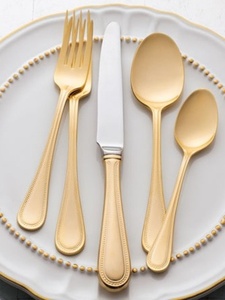 Ensemble de couverts en or de qualité export, vaisselle haut de gamme pour la restauration, fournisseur pour hôtels - Product Image 5