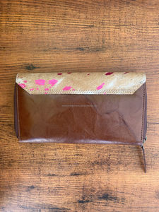 Nueva llegada billeteras metálicas de cuero genuino con solapa para mujer billetera de cuero de vaca occidental para tarjetas de crédito tendencia embrague de teléfono de lujo - Product Image 4