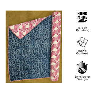 ผ้าห่มเด็กพิมพ์ลายบล็อกทำมือ ผ้าฝ้าย 100% ใช้ได้ทุกฤดู กลับด้านได้ น้ำหนักเบา ไส้ใยสังเคราะห์ป้องกันภูมิแพ้ นุ่มพิเศษ เหมาะสำหรับใช้ในบ้านและเป็นของขวัญ - Product Image 2