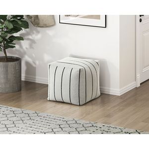 Pouf Moderno Quadrato Bianco in Tessuto Jacquard Antiscivolo, 1 Pezzo, Sedia a Sacco, Pouf Ottoman Antiscivolo - Product Image 4