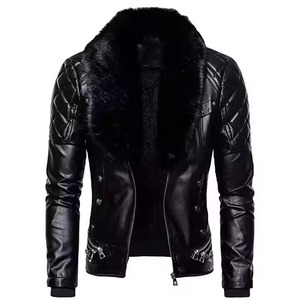 2026 Best Style Custom Coated Genuine Leather Stand Collar Slim Fit Comfortable Breathable Varsity Jacket for <b>Men</b> - Product Image 5