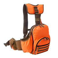 Gilet de chasse orange vif avec poches pour gibier de montagne, maille respirante, poches cargo, sac à dos tactique hybride, vente en gros