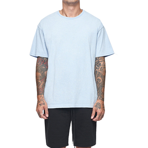 T-shirt Oversize da Uomo in Cotone Pesante 300gsm, Stampa Personalizzata, Collo Alto, Stile Streetwear, Vestibilità Ampia, Maglietta Vuota Stampabile - Product Image 4