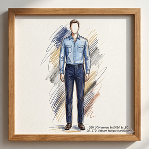 Service de développement d'échantillons - Vêtements OEM - RGUS2605 - Ensemble chemise et pantalon pour homme en Spandex/Coton respirant à motif floral - Product Image 2